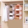 Uciy 3-Tier Hanging Storage Clothes Rack for Towels, Underwear, Bags, and More, Large Capacity with Pockets, Foldable, Gray