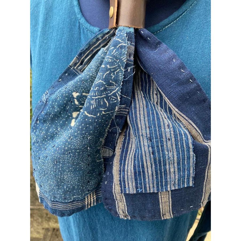 Used B61 Boro Stole Old Cloth Remake Indigo Dye Patchwork Sewing Sashiko