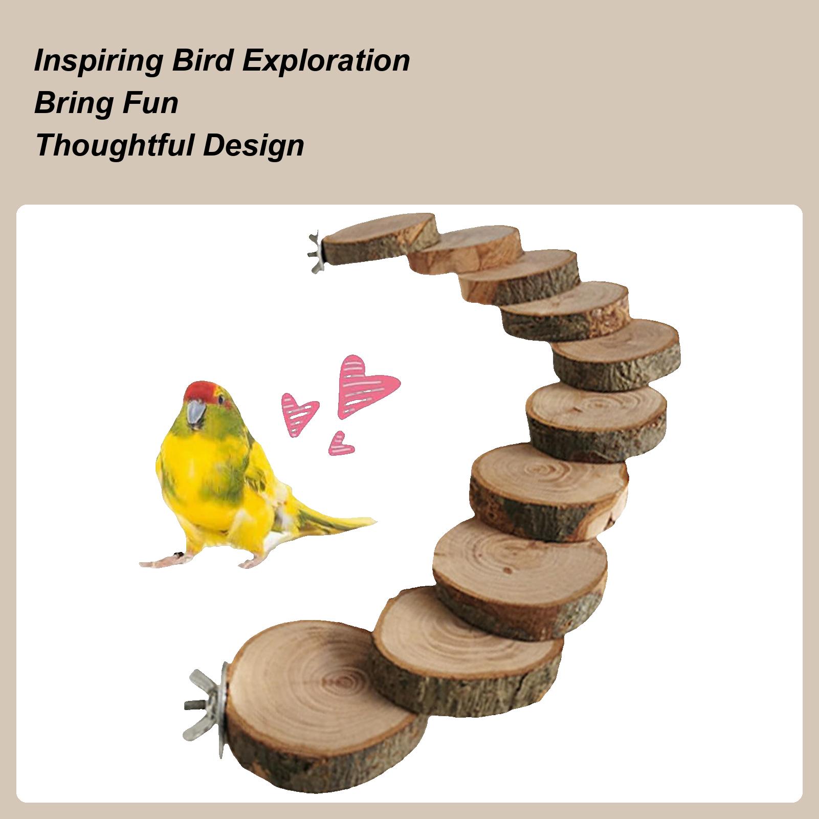 

Bird Ladder Parrot Stairs Scenery Toys Solid Wood Platforms Bird Perches Cage Accessories For Parakeets Cockatiels Finches China Mainland