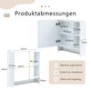 Modern Bathroom Mirror Cabinet White made of MDF – Wall-Mounted Bathroom Cabinet with Mirror & Storage Compartments
