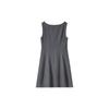 Sentubila Sleeveless Waist-Defined Slim Fit Elegant Gray Mid-Length Dress for Women Summer Office Wear