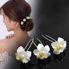 Metal Bridal Hairpin U-shaped Rhinestone Hair Clip Elegant Crystal Flower Hair Fork  Wedding