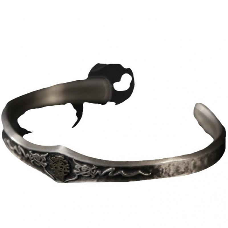 Handmade Bohemian Silver-Plated Bracelet With Mountain Spirit Flower Motif Vintage Ethnic Style Adjustable Wristband