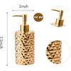 Gold Bathroom Countertop Soap Dispensers,Luxury 12 oz Refillable Soap Dispenser Bathroom,Brushed Gold Ceramic Hand Lotion Dispenser Soap Dispenser
