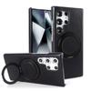 Luxury Genuine Leather Case For Samsung Galaxy S24 Ultra S23 S22 S21FE S20 Note20 S23FE Magnetic Ring Stand Bracket Phone Cases