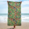 Elegant Green White Floral Beach Towel Polyester Quick Dry Sand Free Swimming Bath Towel For Women Summer Pool Vacation Travel