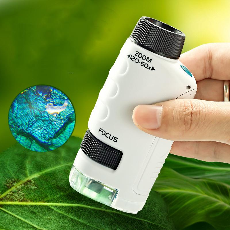 

Портативний мікроскоп-головоломка Мікросвіт Мікроскоп Обладнання для спостереження для дітей та підлітків Набір наукових експериментів білий