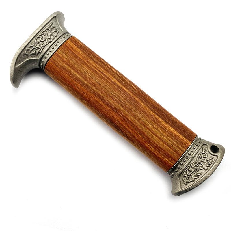 2 Types NO2 Size Natural Solid Wood Material Knife Handle With Steel Pommel Guard For Bowie Knives DIY Making Accessories Part