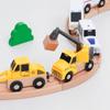 NEU Holz Magnetischer Zugwaggon Lokomotive Krankenwagen Feuerwehrwagen Holz Eisenbahnzubehör passend für Holzschienen Spielzeug