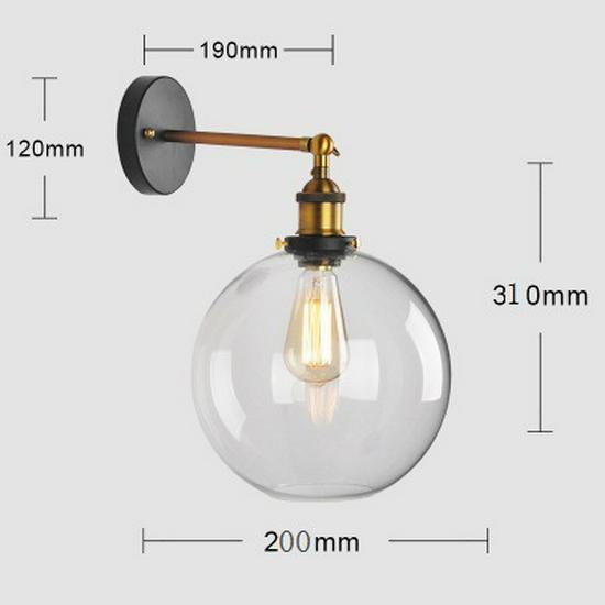 Vintage Glass Wall Lamp for Bar, Coffee Shop, Library, Restaurant, or Bedroom