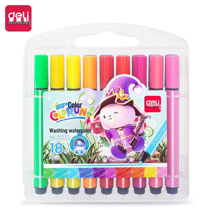 Deli Triangular Washable Watercolor Pencils & Crayons Set for Kids