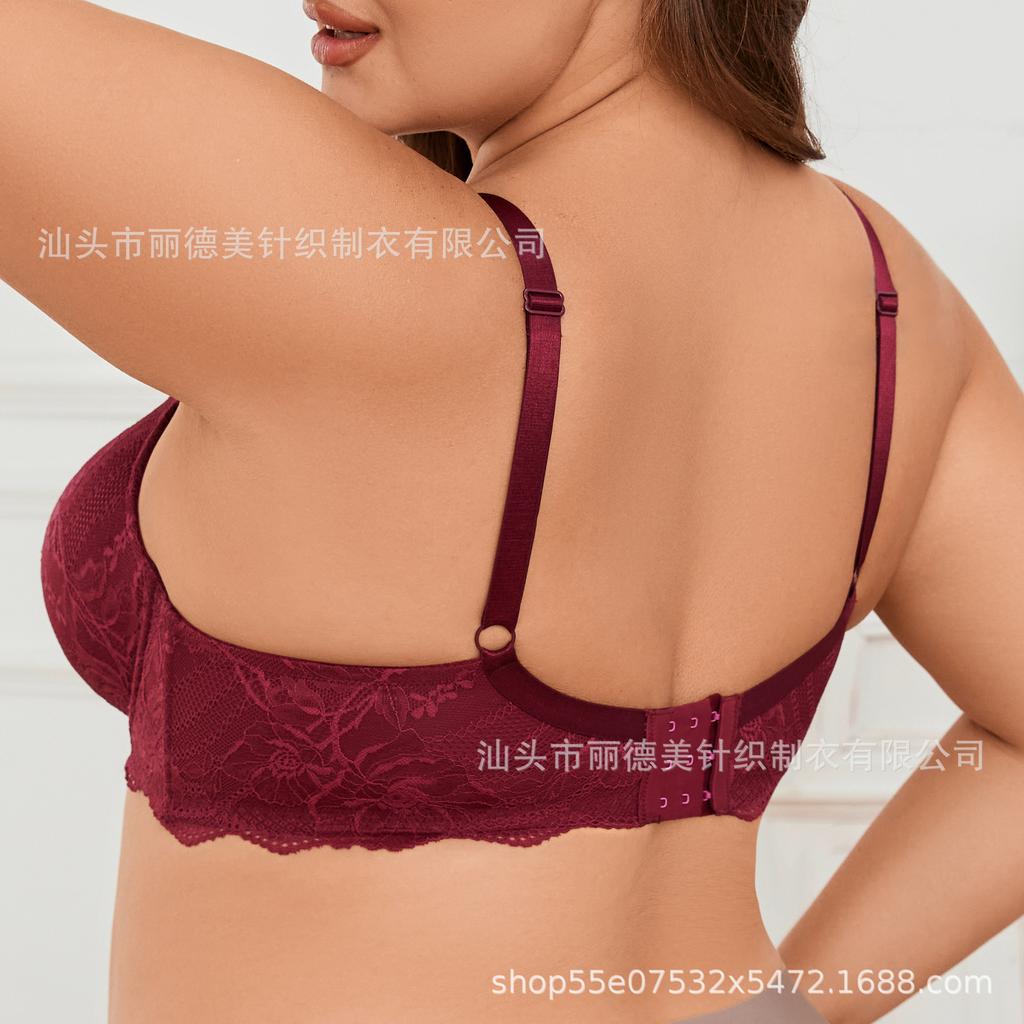 European and American Underwear Women's Large Size Bra Sexy Large Cup Lace Comfortable Large Size Bra