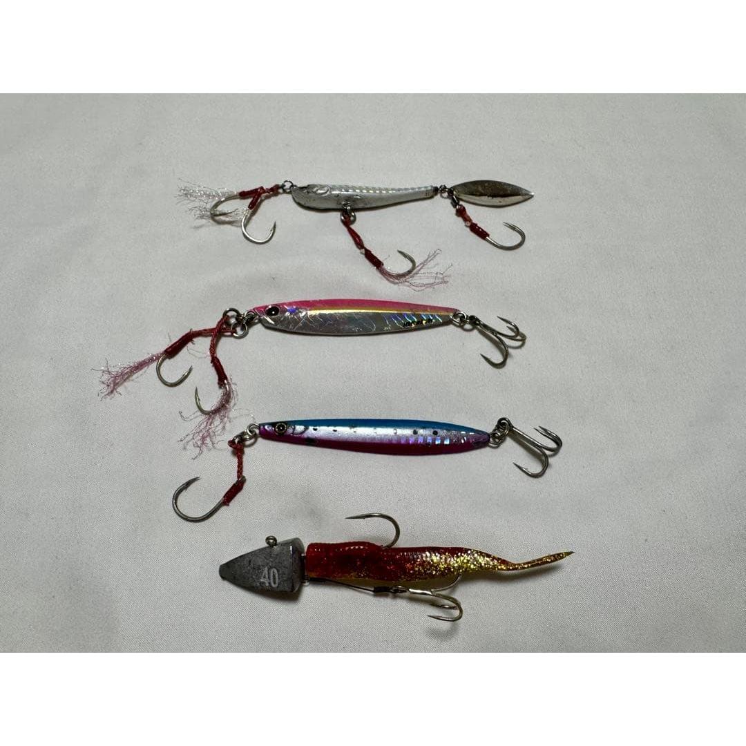 Used [Lure 4-piece set] 40-50g 3 metal jigs + 1 jig head