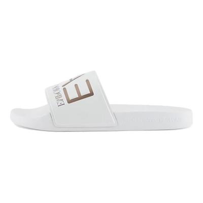 EA7 Open-Toe Slip-On Non-Slip Slide Sandals Unisex Footwear White 7X000108AF15118MZ095