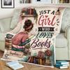 Just A Girl Who Loves Books Blanket, Personalized Reader Gift, Book Lover Throw Blanket, Bibliophile Gift, Reading Lover Decor