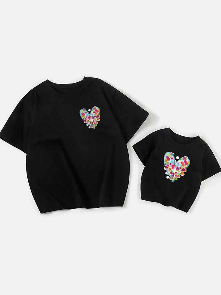 2024 New Summer Family Matching Pure Cotton Short-Sleeved T-Shirts for Families of 3 or 4