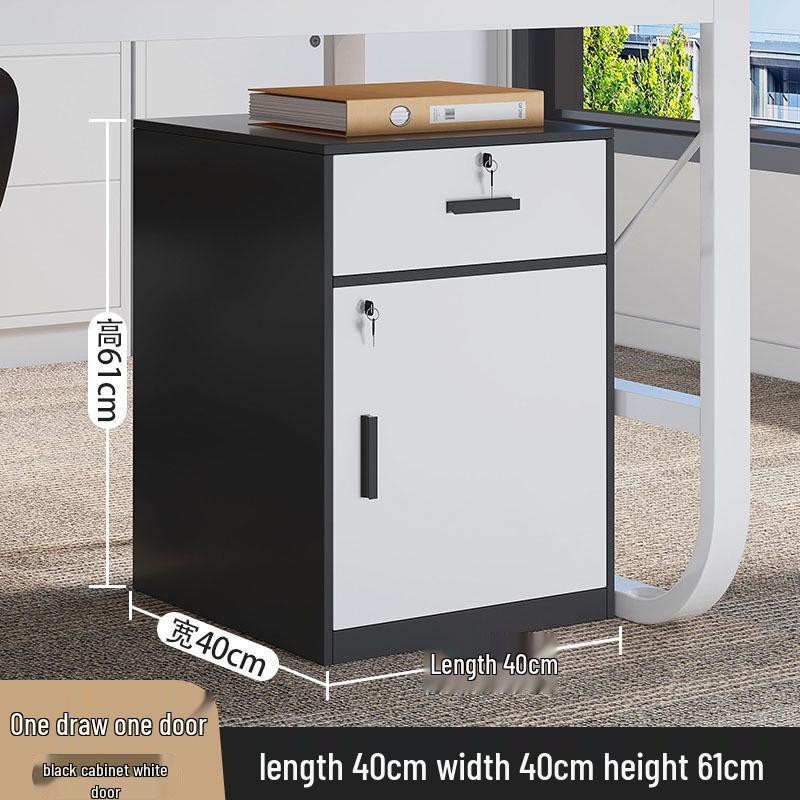 Office Mobile Filing Cabinet with Lock, Wheels, and Drawers