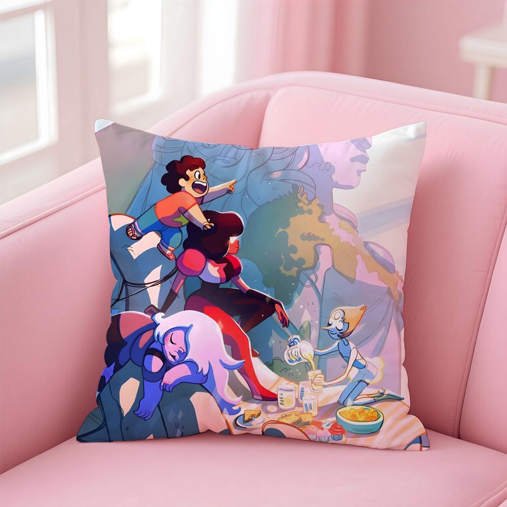 Fashion SSteven Universes Cartoon Cushion Cover Pillow Case Soft Friendly Fabric Concealed Zipper