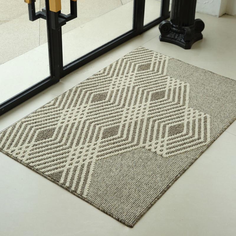 High-end Door Mats Non Slip Entrance Doormat Rubber Bottom Water Absorbent Bathroom Carpet Plaid Weave Rugs Hallway Floor Mats