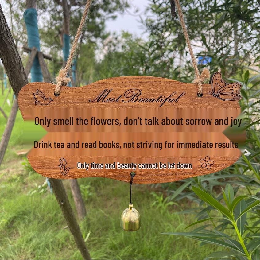 Letrero Colgante Personalizado de Madera Maciza para Puertas de Casa y Jardín