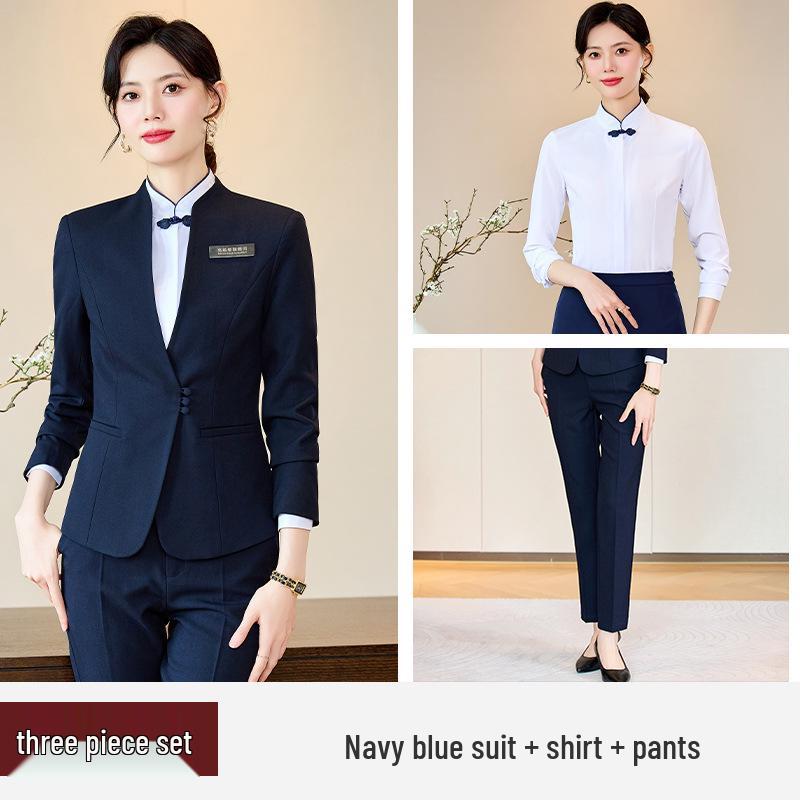 High-End Women's Workwear Set: Business Suit, Hotel Reception, Flight Attendant, Beauty Salon Uniform