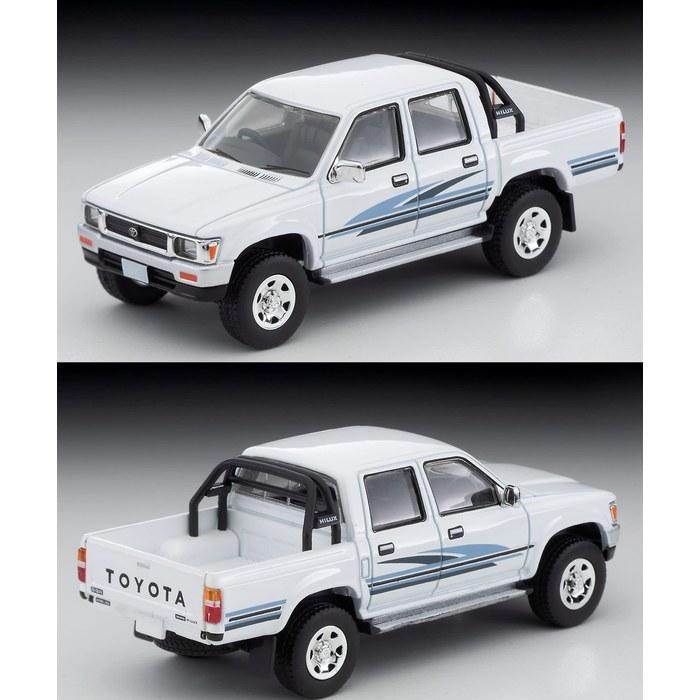 TOMYTEC Tomica Limited Vintage Neo 1/64 LV-N256b Toyota Hilux 4WD Pickup Double Cab SSR White 1991