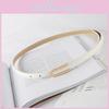Pu Leather Thin Womens Waist Belt Metal Buckle Trousers Jeans Decoration With