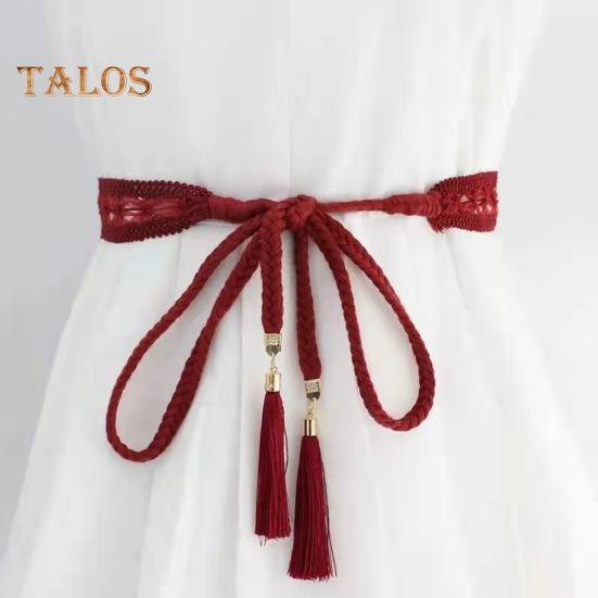 Kjolebelte for kvinner Flettet blonderdekorert duskende ende Midjebånd Ensfarget midjesnor Kostymetilbehør