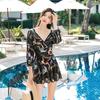 's Seaside Swimsuit Female One-piece Slimming Covering Abdomen Ins Internet Celebrity Fashion Fairy Fan Bikini
