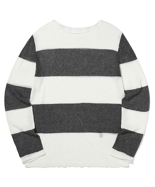Kirsh See-Through Block Long Sleeve Knit [Ivory] 1