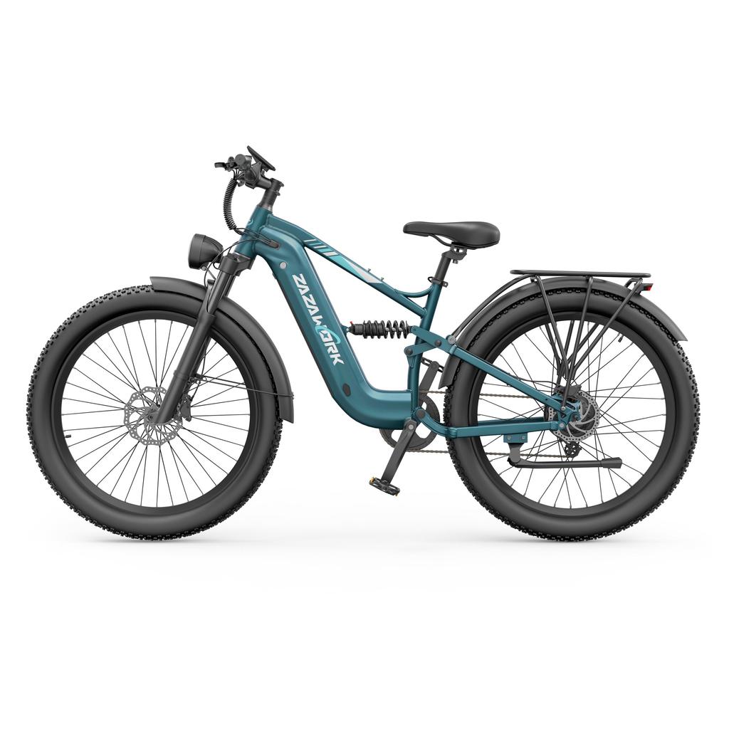 ZAZAWORK CF500: 1000W eats mountains. 48V20Ah lasts weeks. 27" tires grip hard. Two-seat e-bike