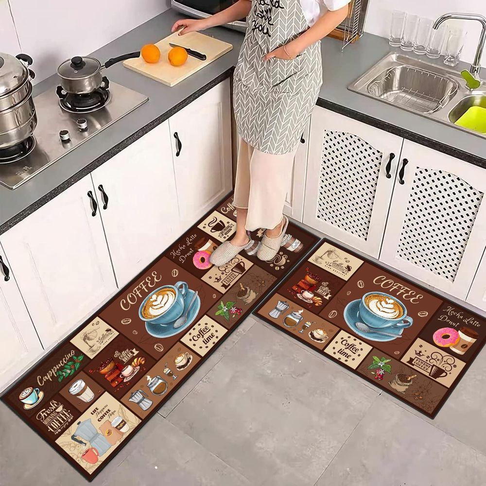 VIKAMA1PC Luxury-style High-end Long-shaped Floor Mat for Kitchen Anti-slip and Stain-resistant Floor Covering for Home Decor
