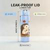 1PC Autumn Hedgehog With Leaves 750ml Color Plastic Sports Water Bottle Leakproof Flip Straw Lid Suitable for Sports Office Home Use