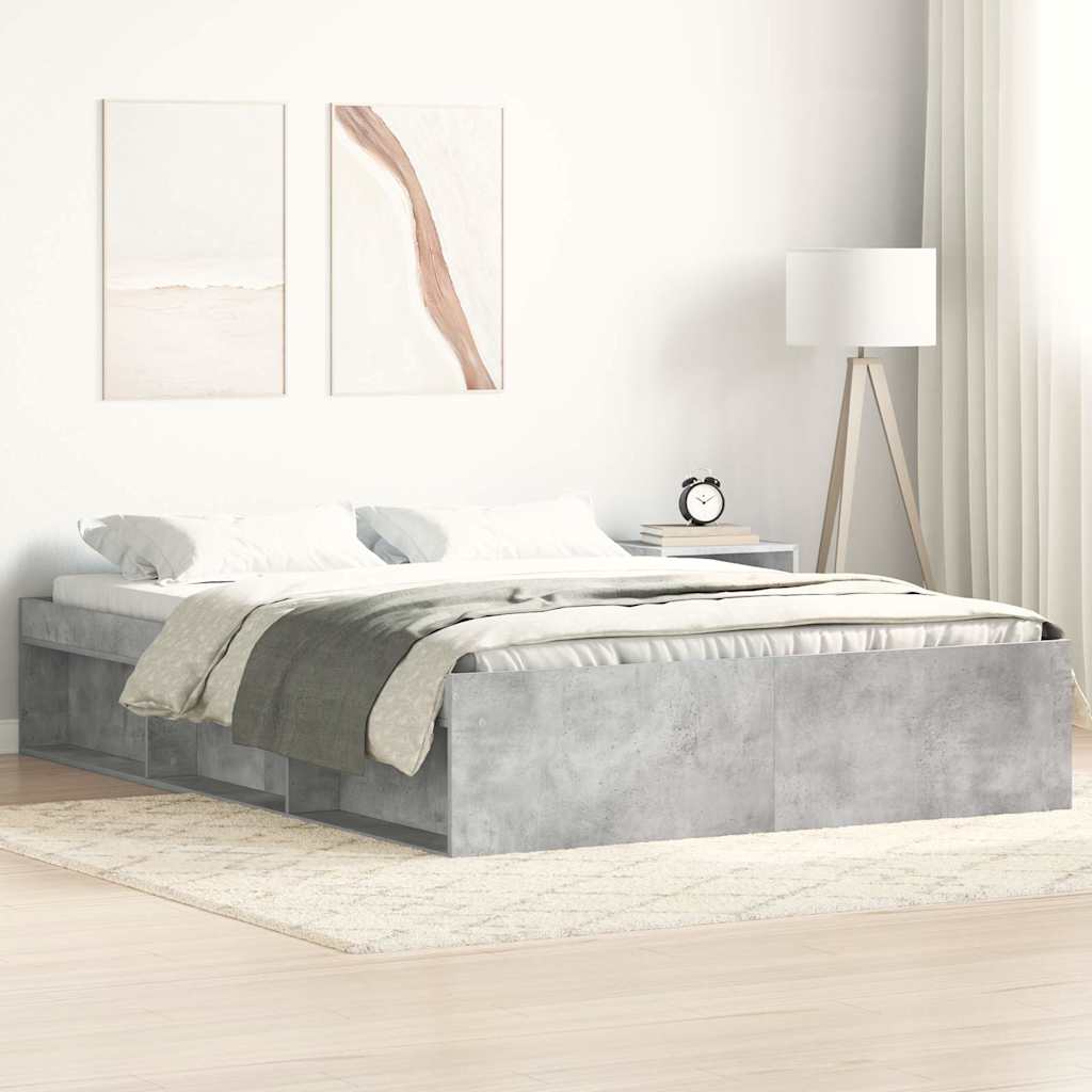Vidaxl Bed Frame, Concrete Grey, 150X200 Cm, King Size