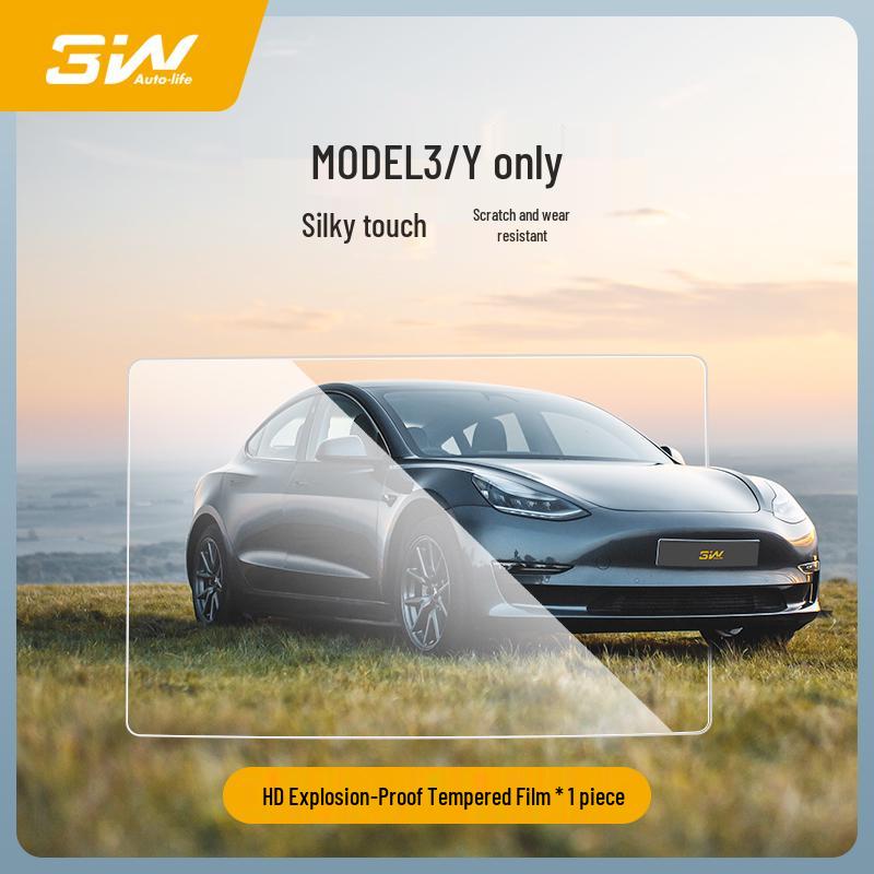 Tesla Model Y & 3 Displayschutz - Gehärtetes Glas, HD-Displayfolie, Schutz für die Mittelkonsole.