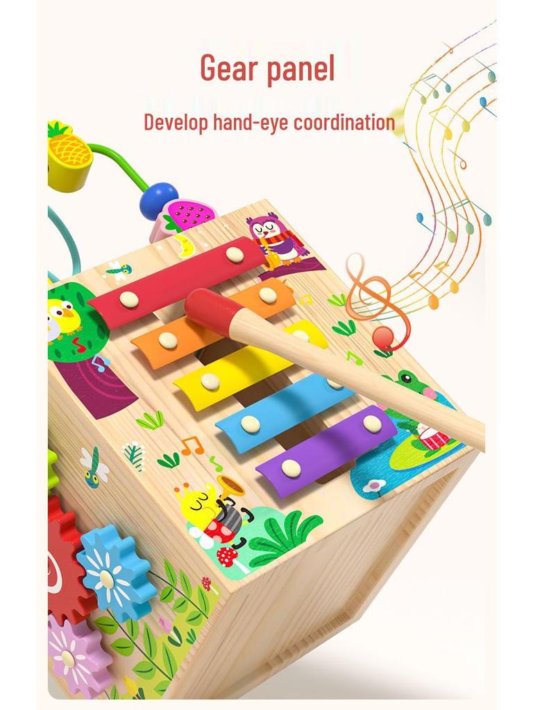8-in-1 Wooden Multifunctional Fishing Maze & Piano Puzzle Box