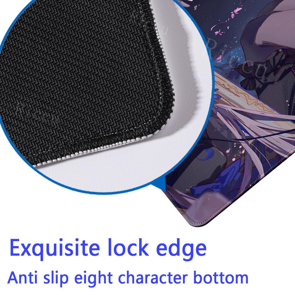 The Herta Honkai Star Rail teclado mouse pad Large Gaming mousepad Office Table Accessories Non-slip Mausepad overlock Desk Mat