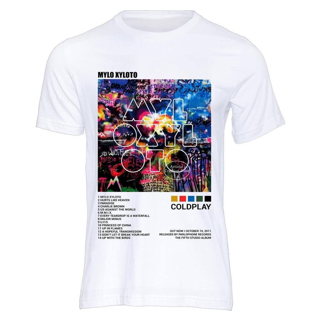 Coldplay Music of The Spheres World Tour 2025 T-Shirts aus Baumwolle, schweres, mentales Mode-T-Shirt mit Grafik, kurzärmelig, Unisex-Tops
