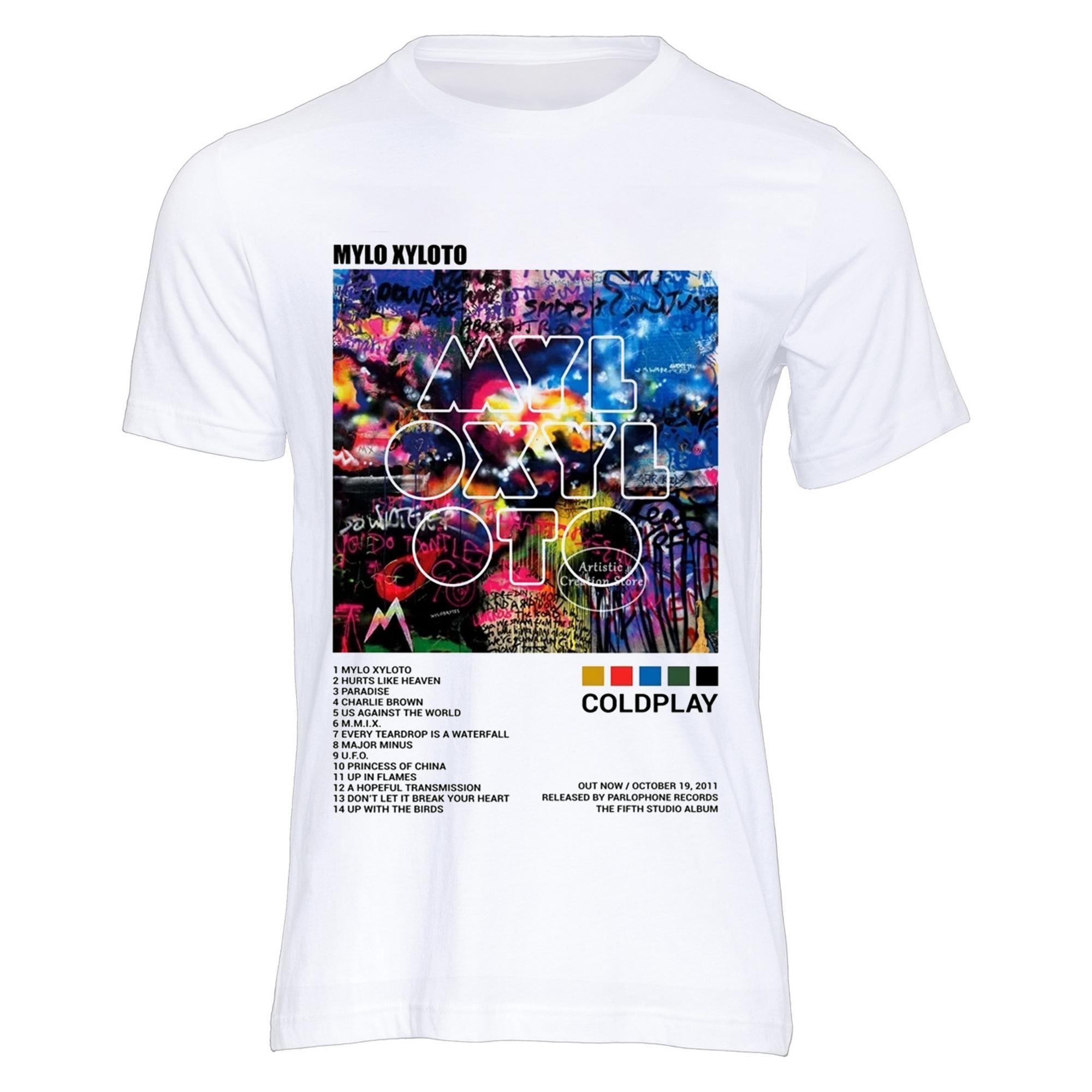 ZheXiong TEE Cold-play Music of The Spheres World Tour 2025 T-shirts Katoenen T-shirts Zware Mentale Mode Grafische T-shirt Korte Mouw Unisex Tops XL