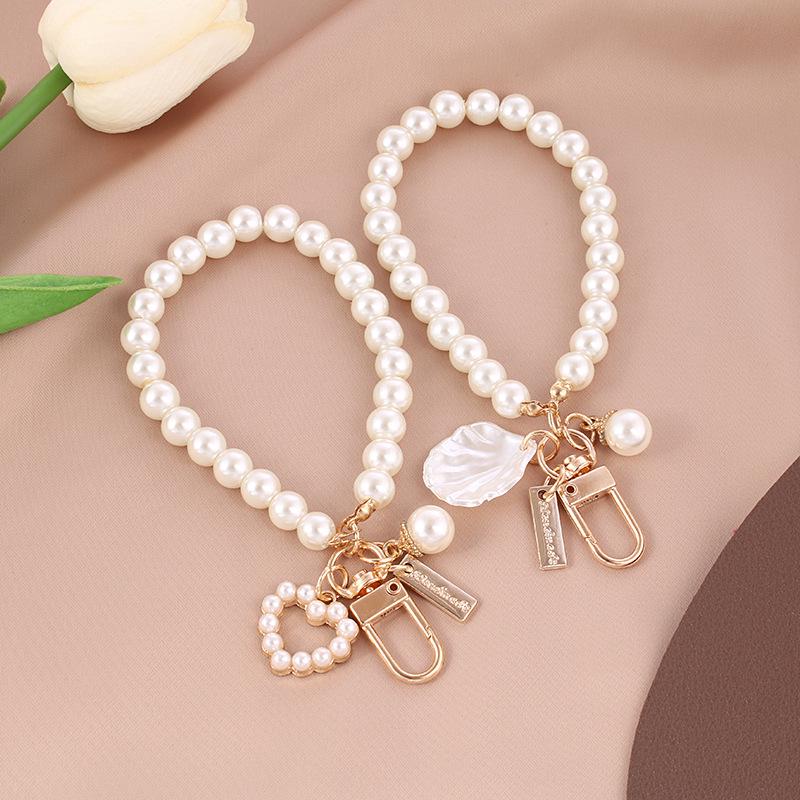 Creatieve Parel Hart Sleutelhanger Hanger - Schelp & Parel Accessoire