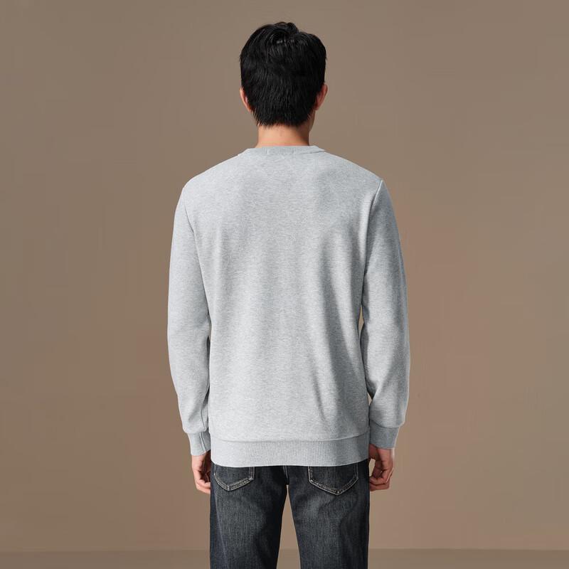 HLA Men's Far Infrared Thermal Fleece-Lined Round Neck Knit Shirt
