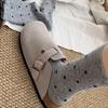Polka Dot Korean Mid-Calf Lambswool Socks - Autumn/Winter Women's Chunky Warm Style