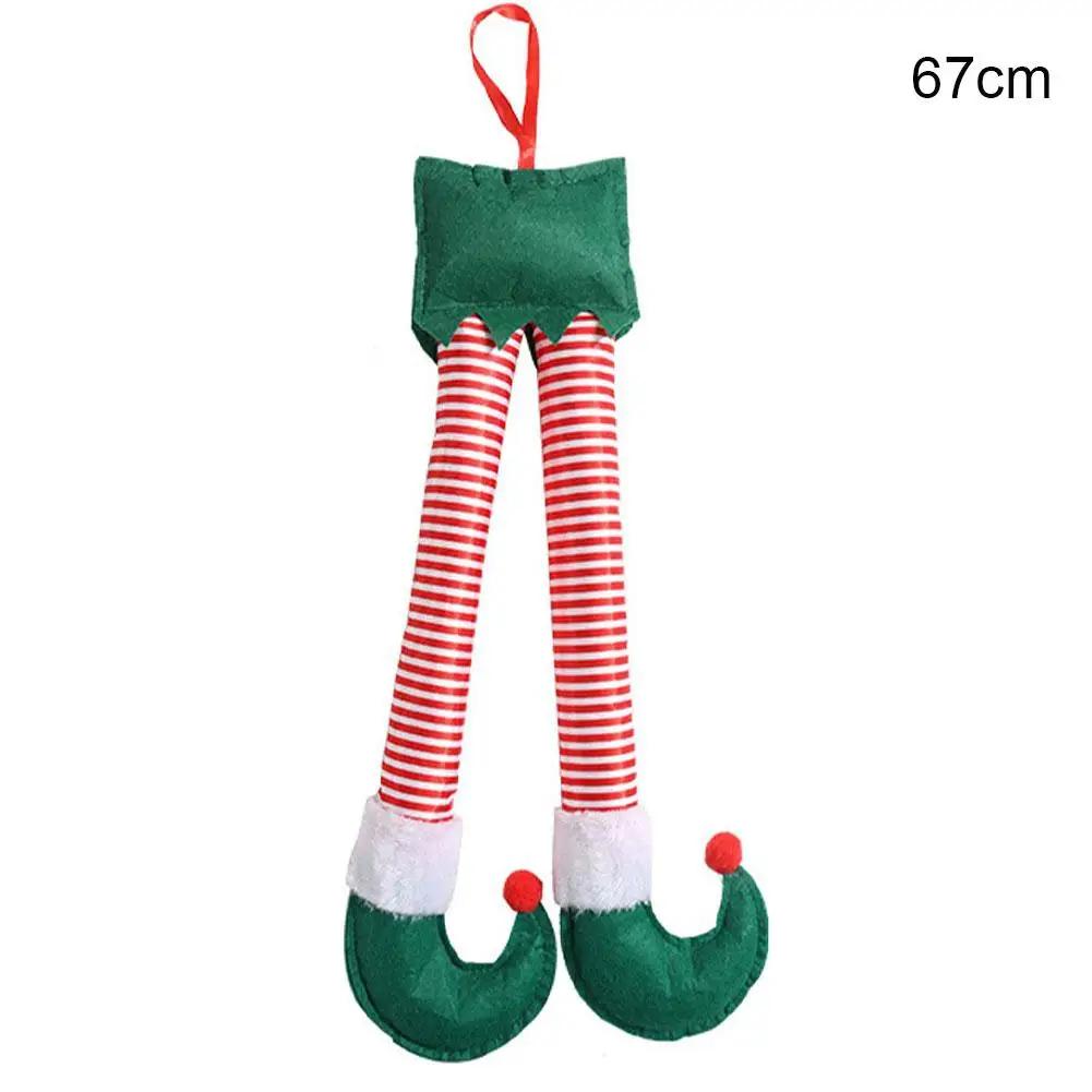 2025 New Year Christmas Elf Santa Legs Car Accessory Christmas Decor For Home Xmas Tree Pendants Auto Rear Trunk Door Leg D H3B1