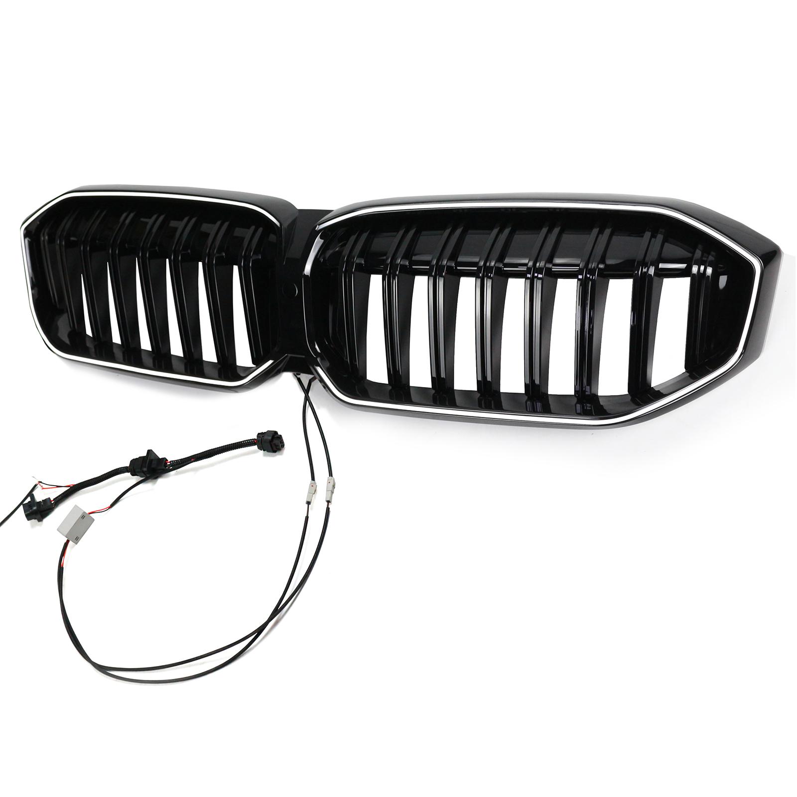 

Gloss Black Front Kidney Grille Mesh LED Light compatible for BMW 3 Series G20 G28 2023-2024