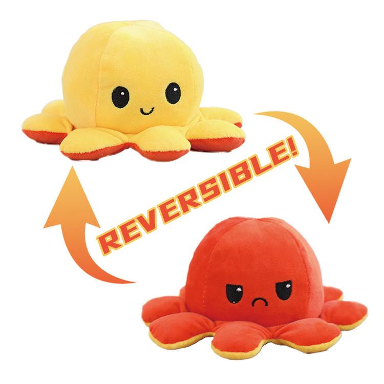 Octopus Plush Toy: Double-sided Reversible Expression Doll - Perfect Birthday Gift