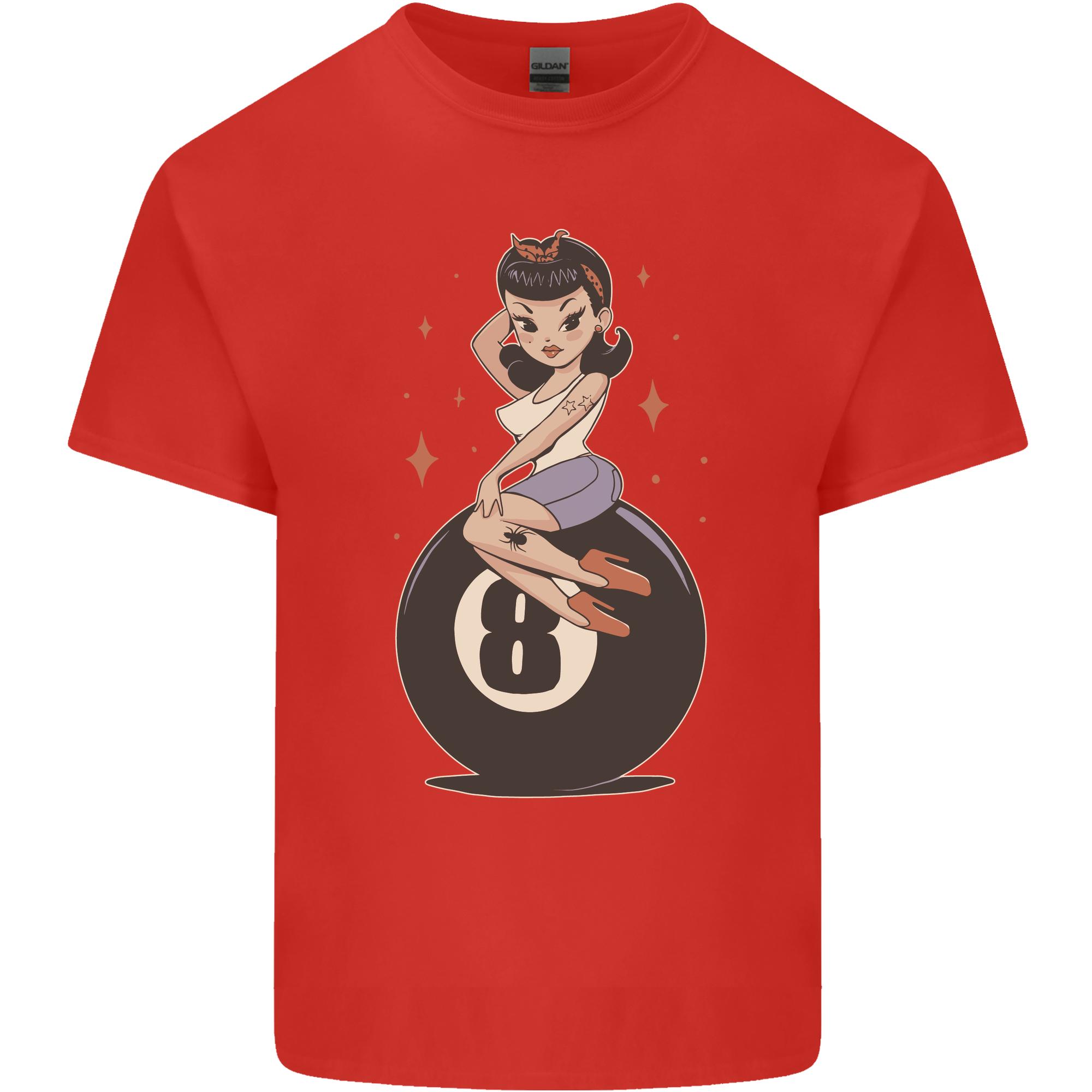 8Ball Pinup Pool Unisexs Light Cotton TShirt S