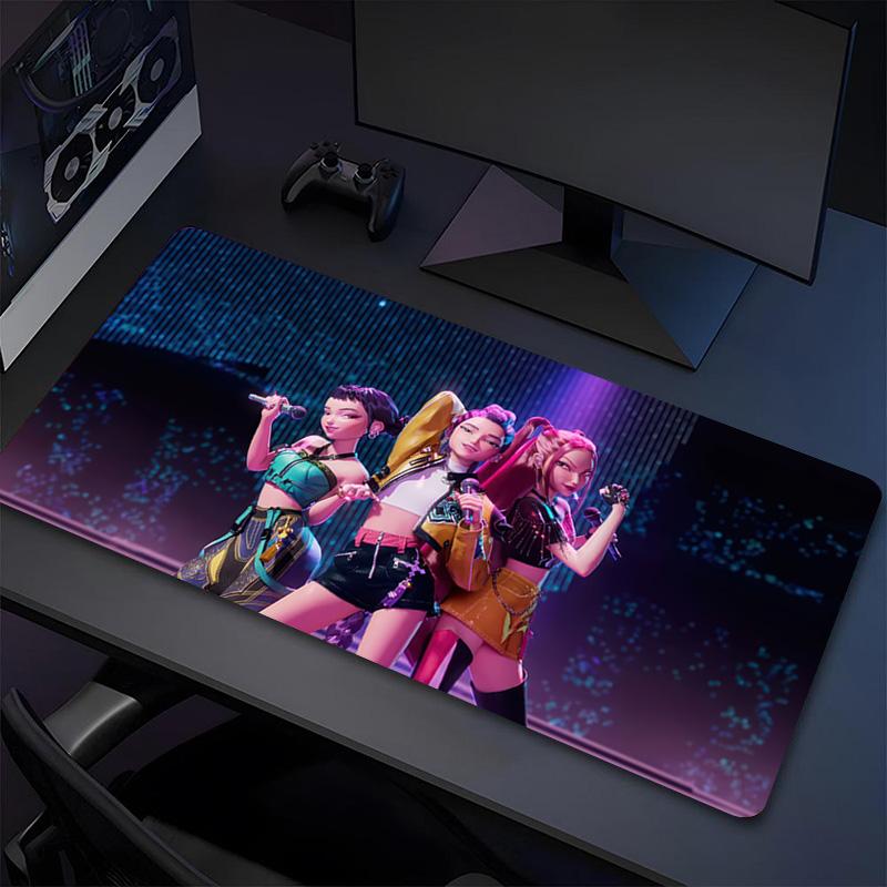Girl Power Xl Gaming Mouse Pad Nonslip Rubber Base Stitched Edge Waterproof Desk Mat For Pc Laptop Gamer Office Computer Accessories