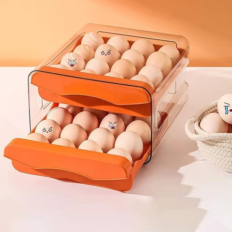Transparent Egg Storage Container With Food Grade Material And 32 Egg Capacity Perfect For Kitchen Refrigerator Use
