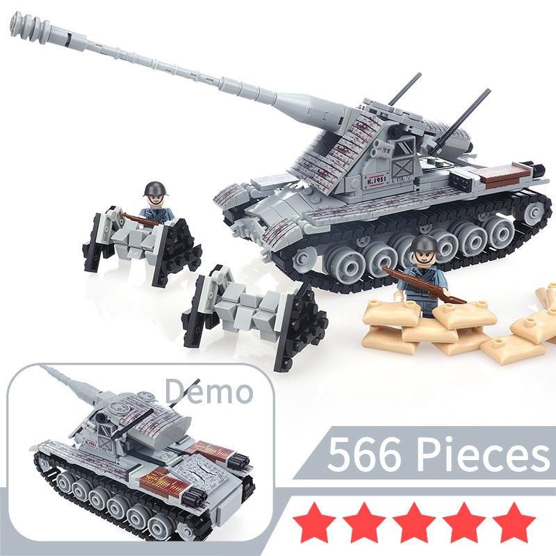 Militärischer Emir Kranvagn Schwerer Panzer Baustein Zusammenbau Moc WW2 Figuren König der Berge Waffen Modell Kindergeschenk Jungen Spielzeug