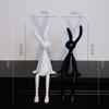 Creative Resin Black and White Cartoon Rabbit Family Desk Decorations - Set of Four